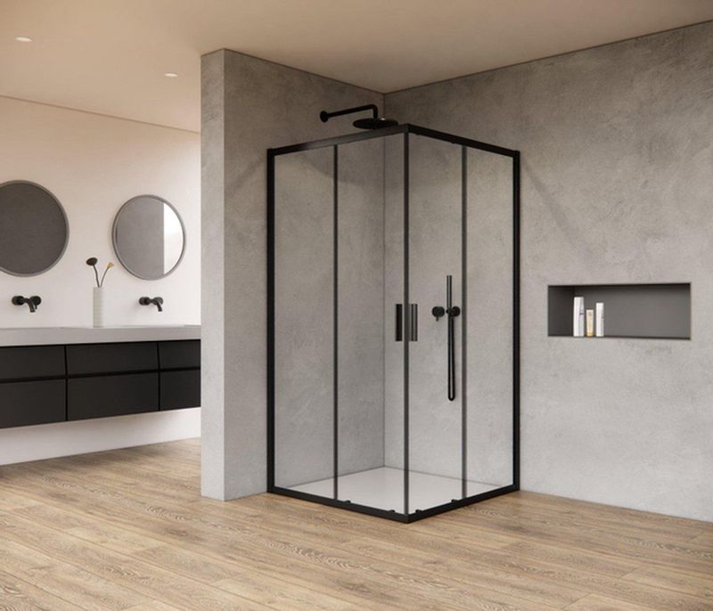 Saniclass - Casus - Douchecabine - Mat Zwart - Helder Glas
