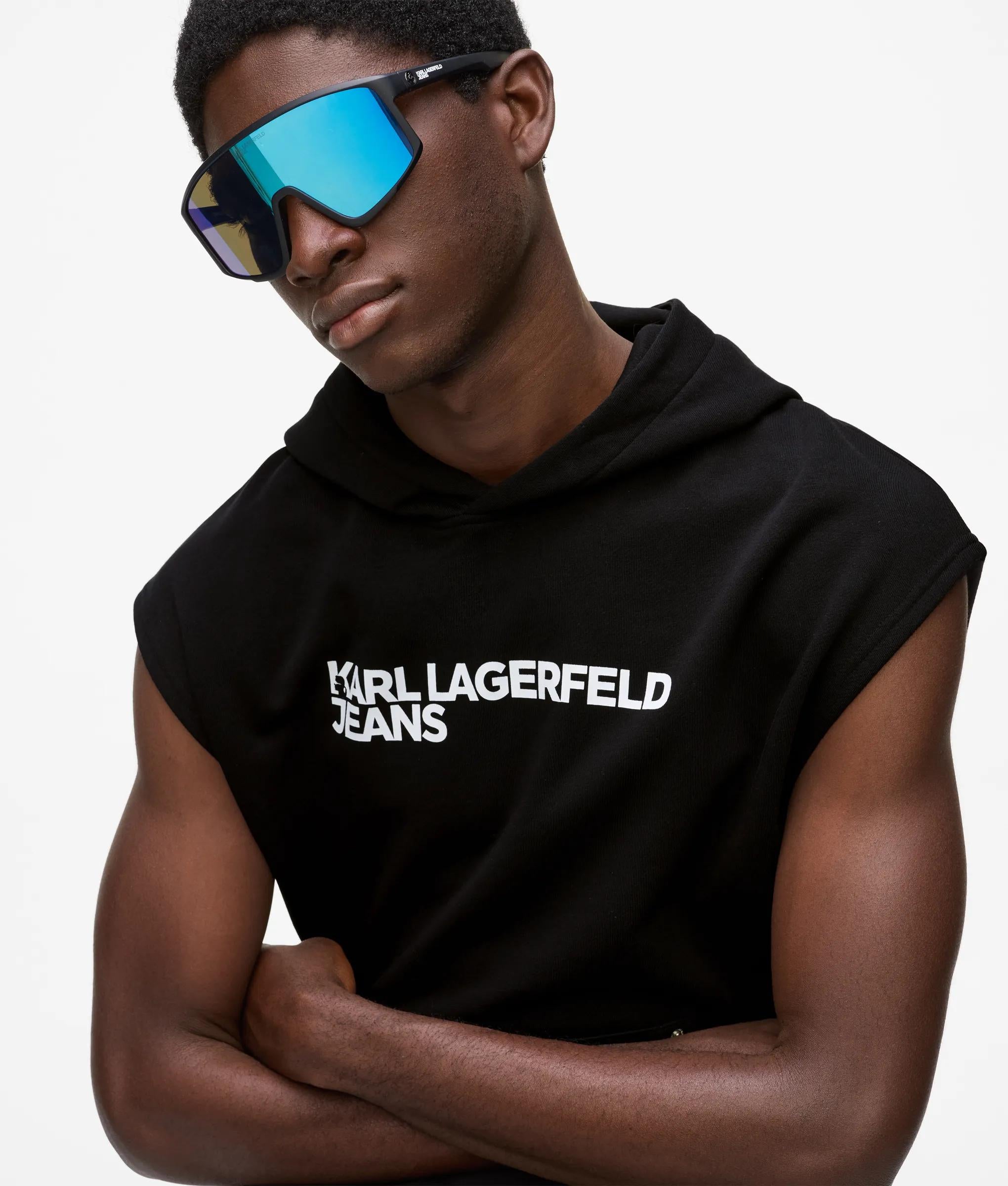 Mouwloze hoodie met logo