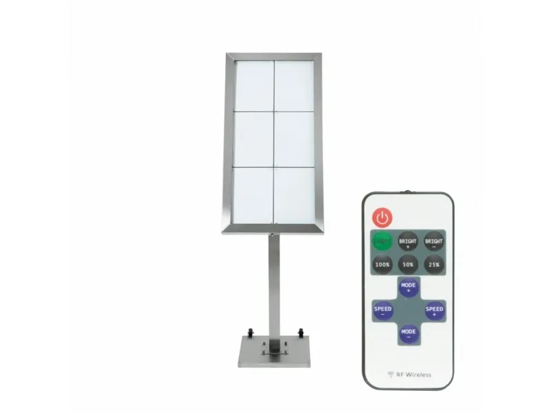 Securit® STAINLESS STEEL LED Informationsdisplay 120 til 6xA4, stål - komplet kit