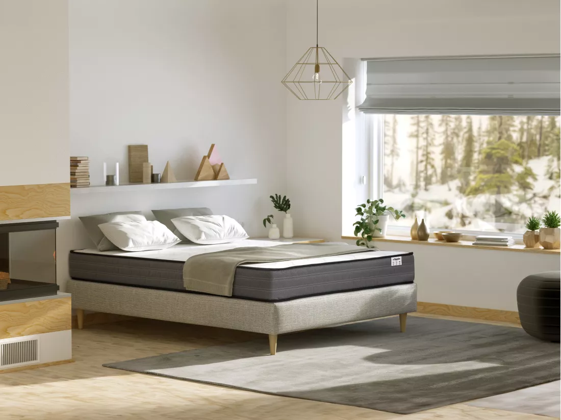 Matelas 200 x 200 cm ressorts ensachés ép.20cm - AMBRACIE de YSMÉE