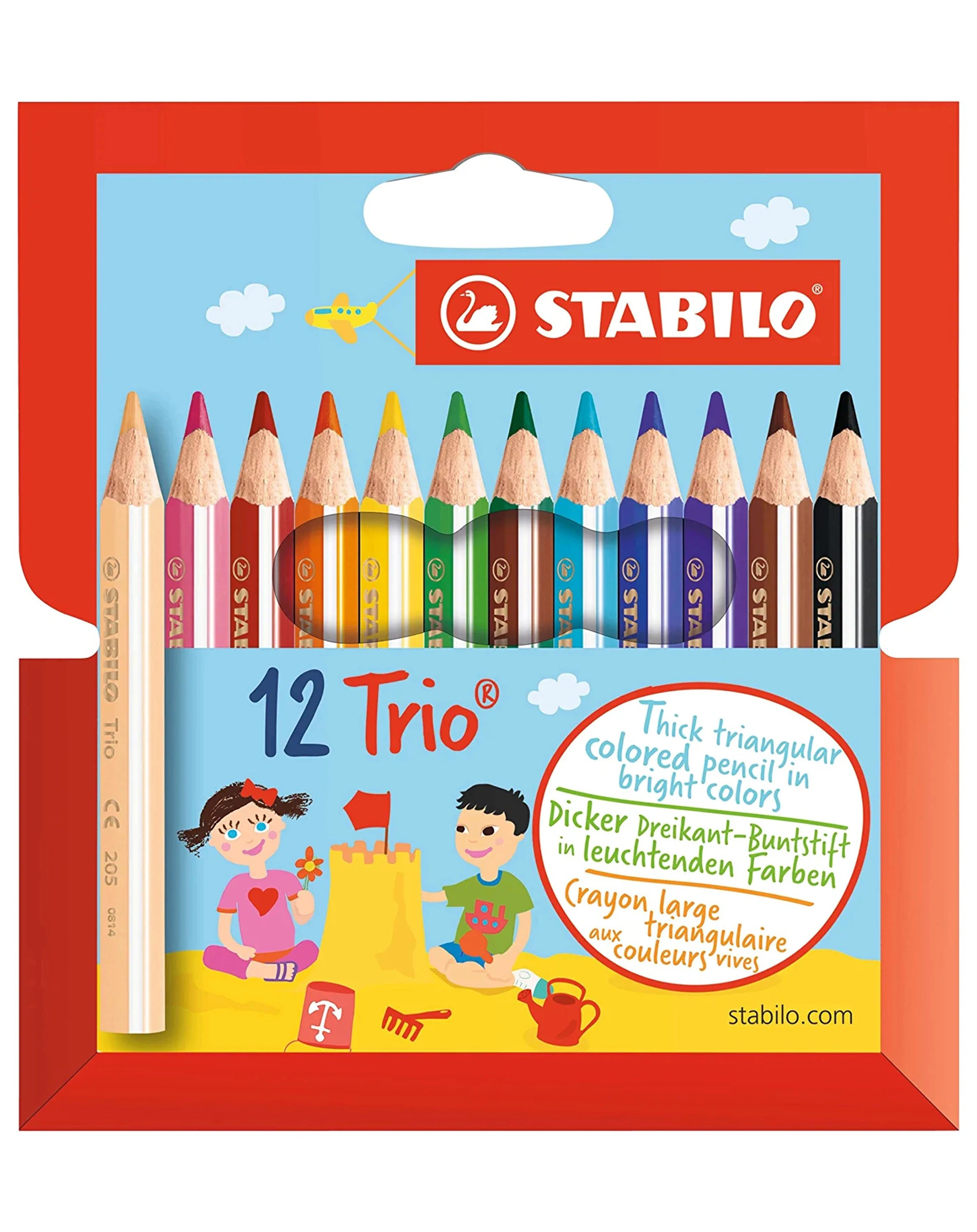 Dreikant-Buntstift STABILO® Trio dick - kurz 12er-Pack