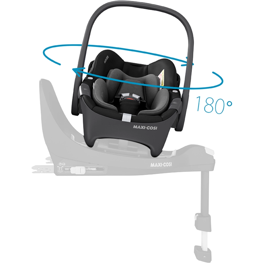 MAXI COSI Set Babyschale Pebble 360 Essential Black plus Basisstation FamilyFix 360