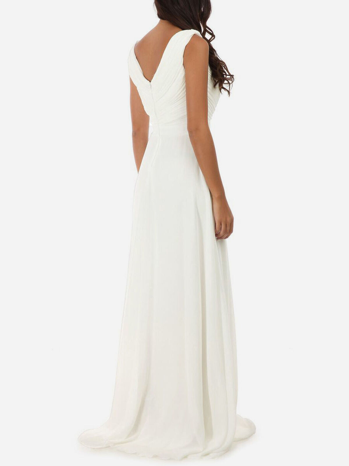 Robe longue drapée avec fente- Blanc