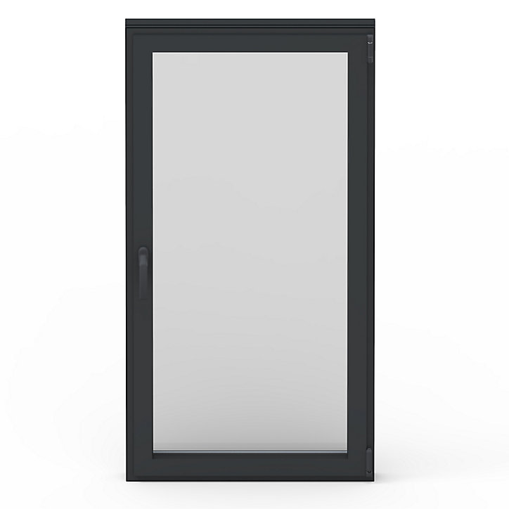 Fenêtre alu 1 vantail oscillo-battant GoodHome gris - l.80 x h.95 cm, tirant gauche