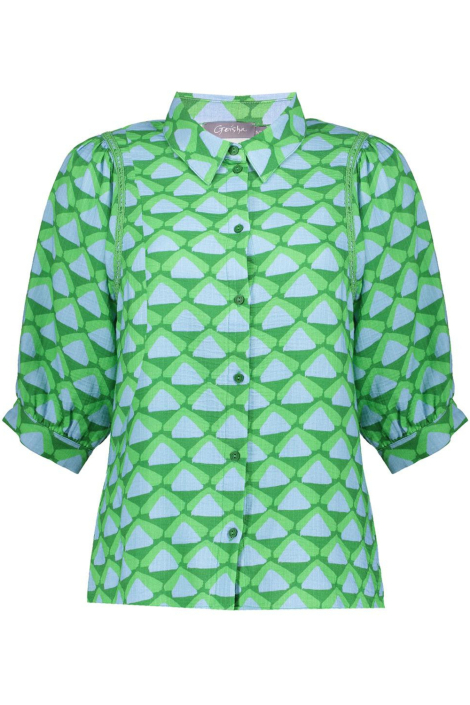 Geisha groene dames blouse