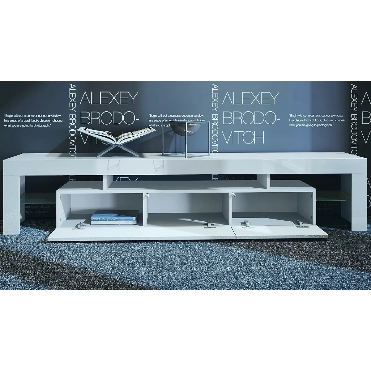 MPC Meuble TV - Blanc et Gris
