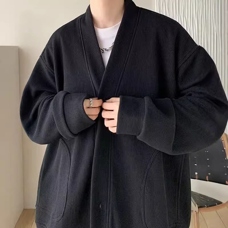 Capbrew - V-hals, losse schouders, effen oversized vest