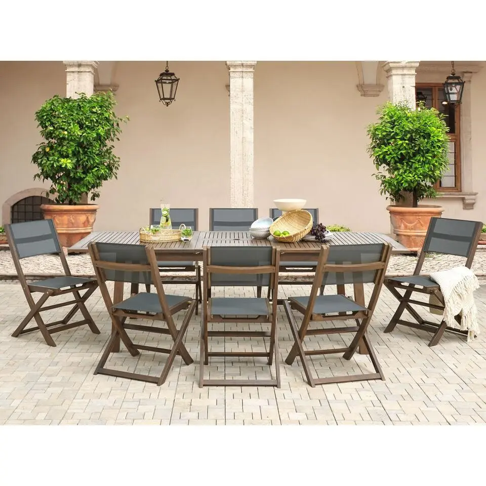 CESANA - Tuintafel - Donkerhout - 100 x 180/240 cm - Acaciahout