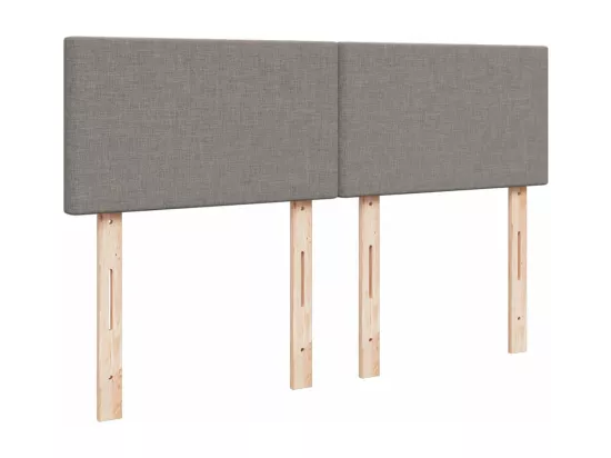 Sommier à lattes de lit avec matelas Taupe 140x190 cm Tissu