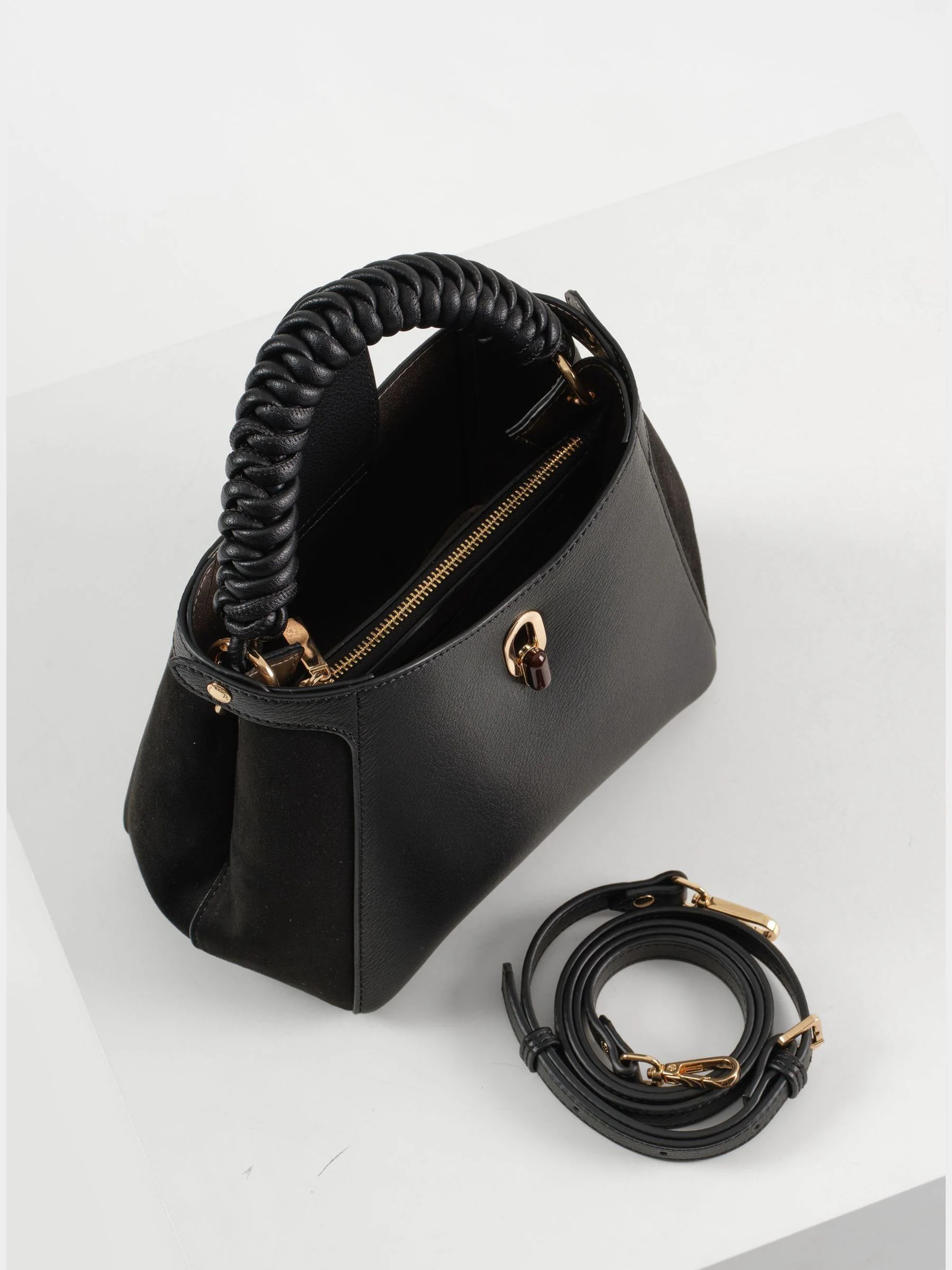 Zwart - Luella Grey Catherine Woven Handle Cross-Body Bag