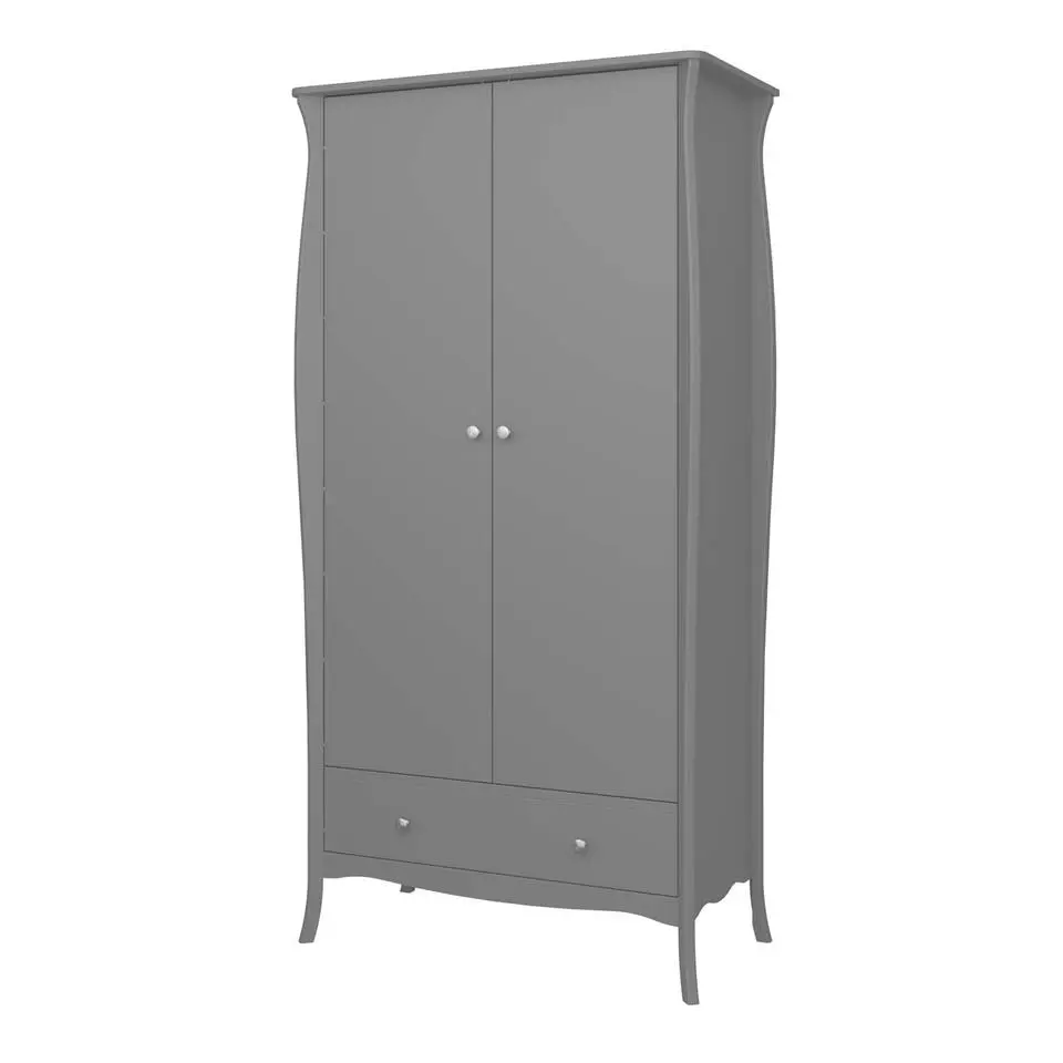 Hioshop Simon kledingkast 1 lade 2 deuren grijs