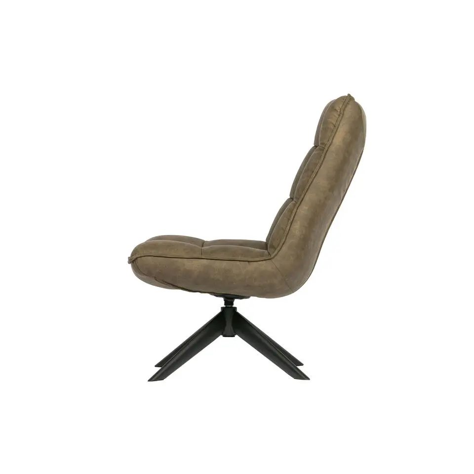 WOOOD Jouke Draaifauteuil - Kunstleer - Groen - 97x70x85