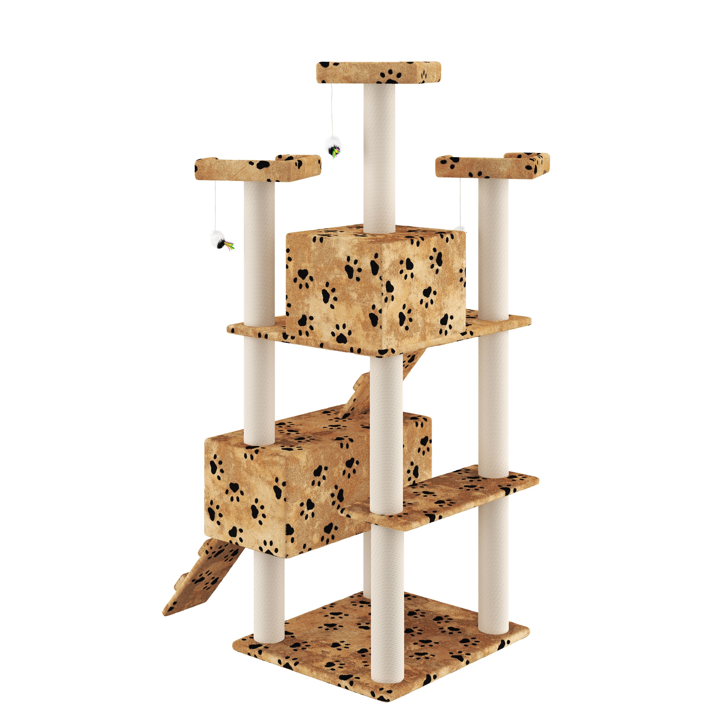 Katzenbaum MIRO 182 cm beige mit Pfoten