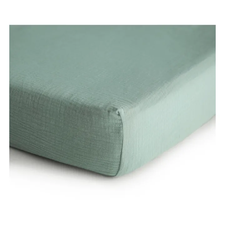 Mushie Drap-housse en coton | Vert