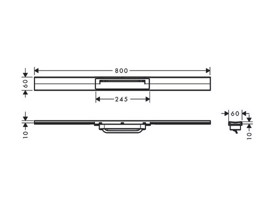 Caniveau de douche découpable 80 cm HANSGROHE RainDrain Flex montage libre noir mat