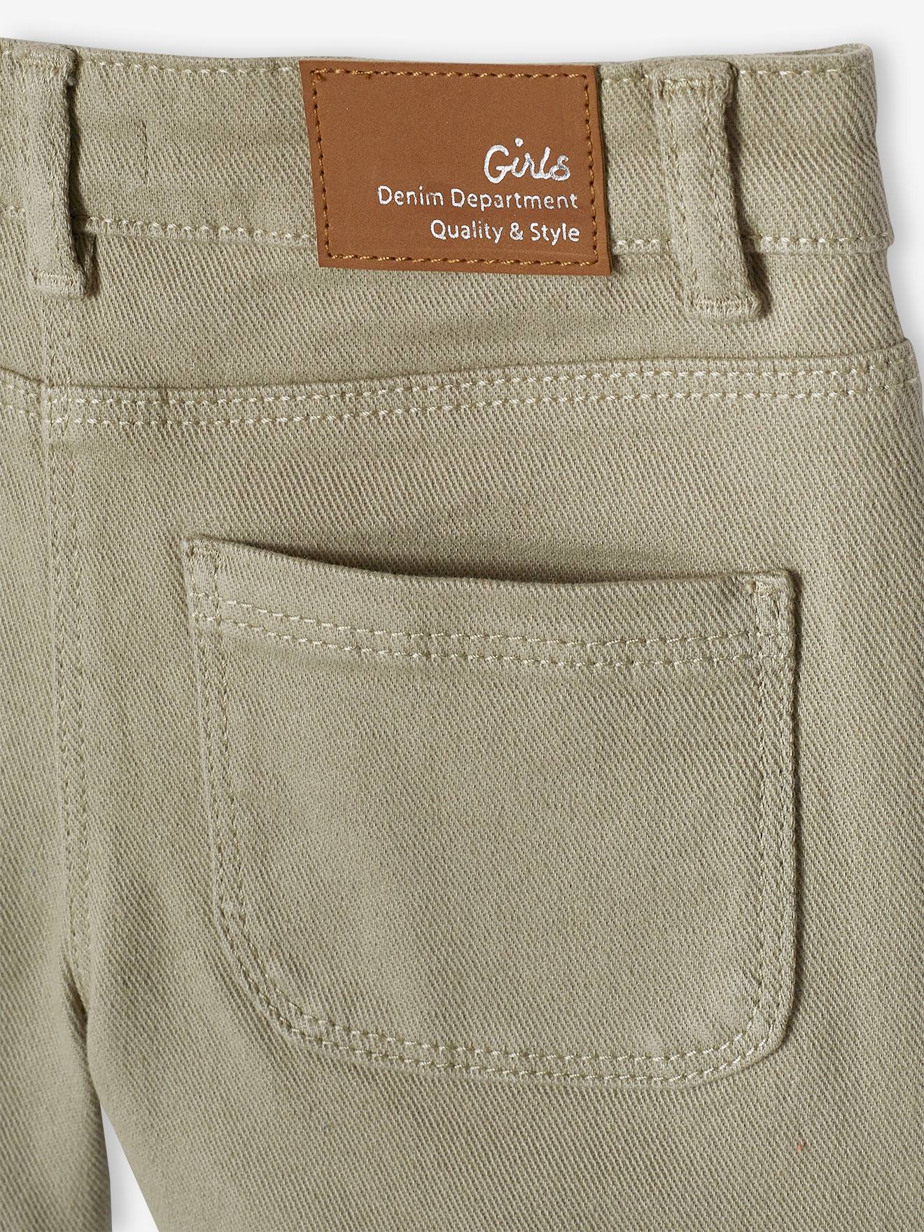 Calções para meninas com bordado floral iridescente, líquen