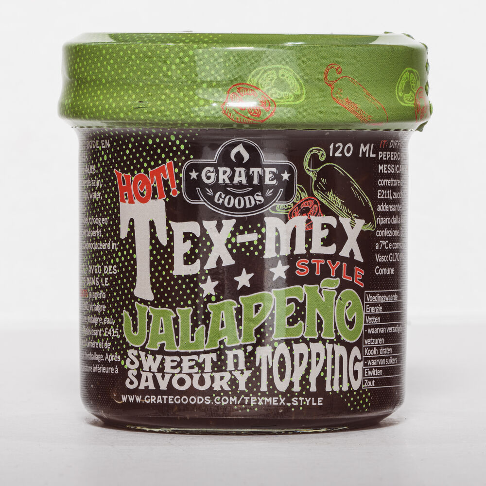 Grate Goods Tex-Mex Style Jalapeño - BBQ saus - 120 Milliliter - hartige jam