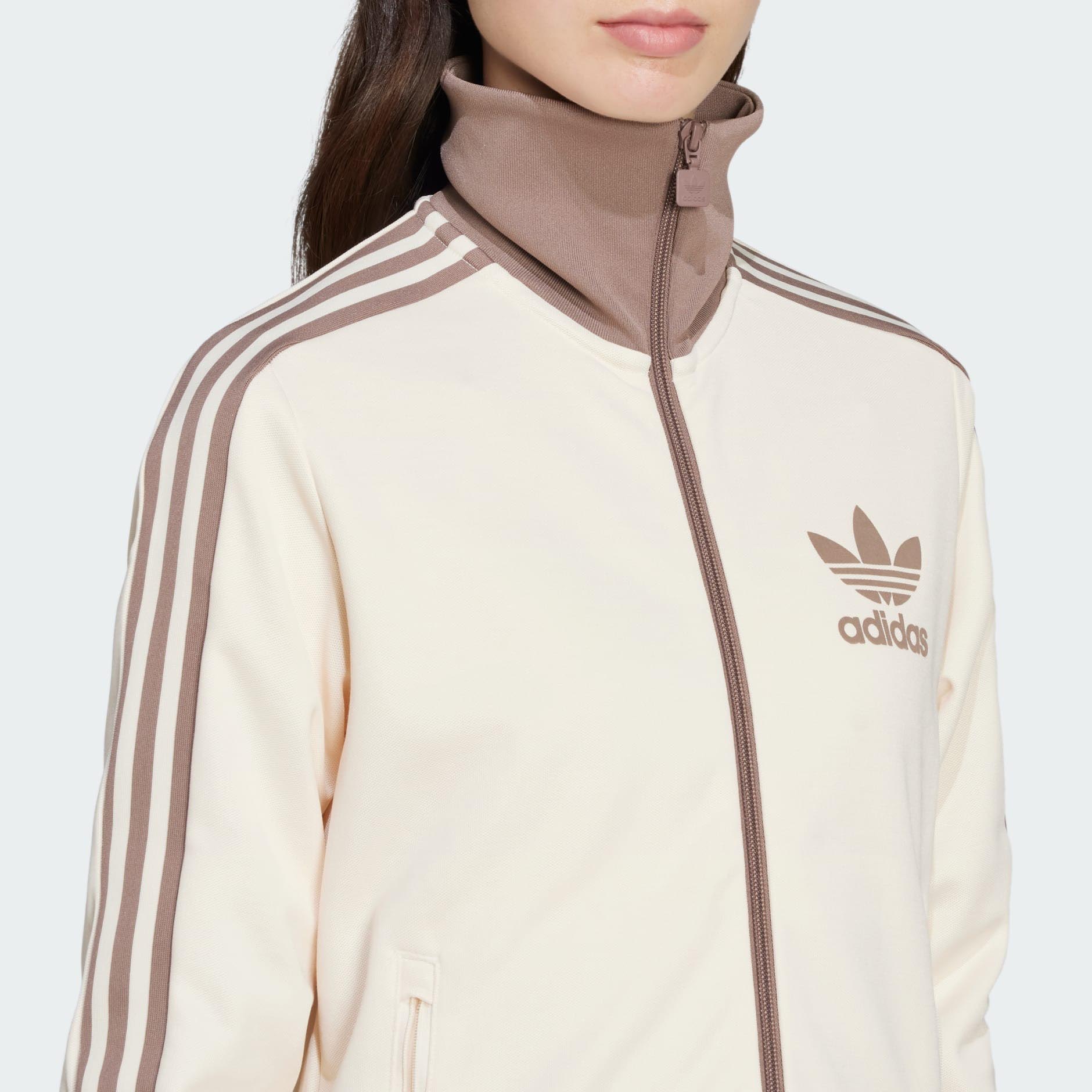 Beckenbauer Track Top Dame Wonder White/Trace Brown