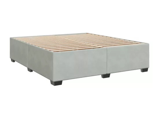 Sommier à lattes de lit et matelas Gris clair 180x200cm Velours