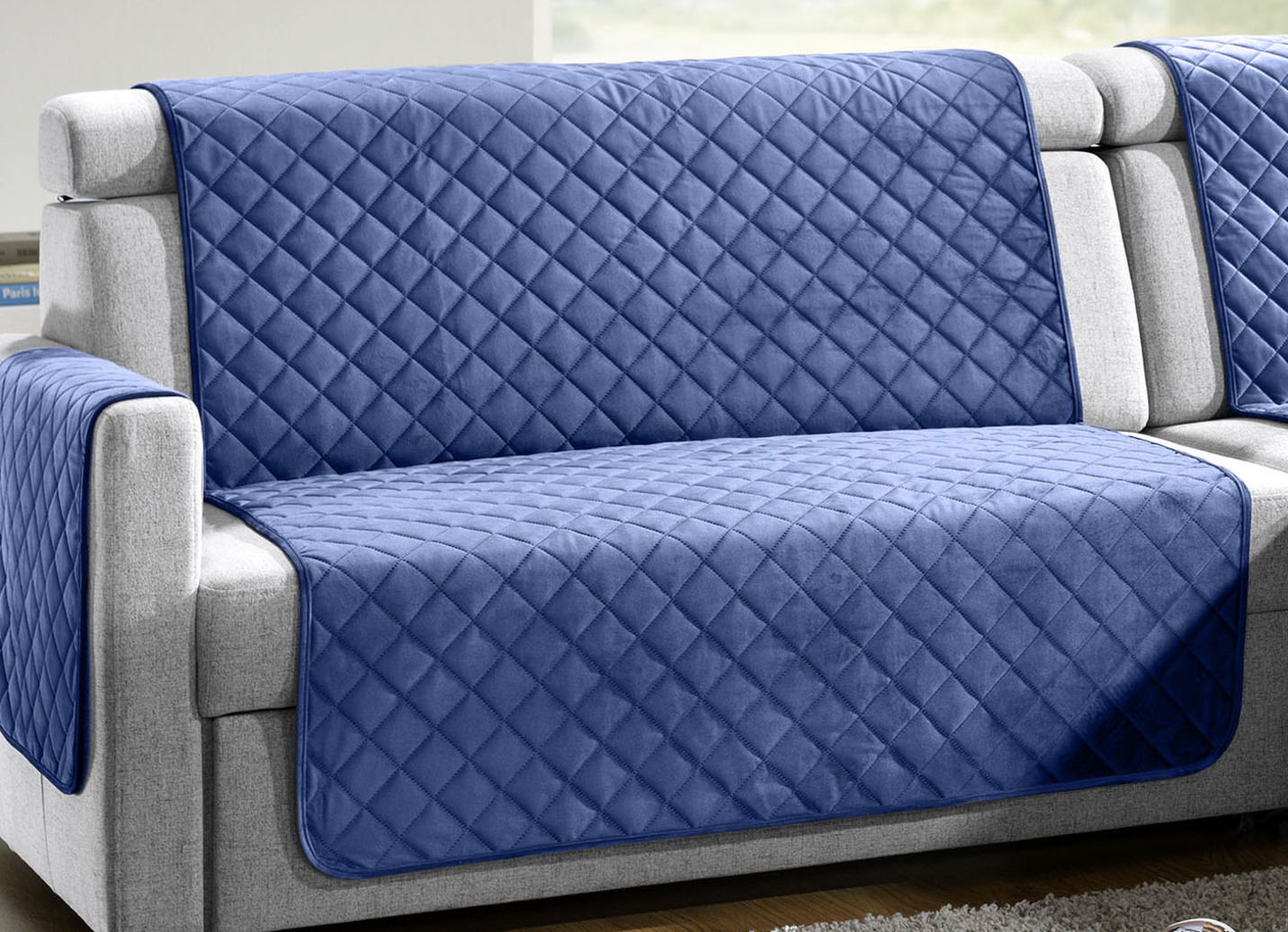 Sessel,- Couch,- und Armlehnschoner mit Bandeinfassung
