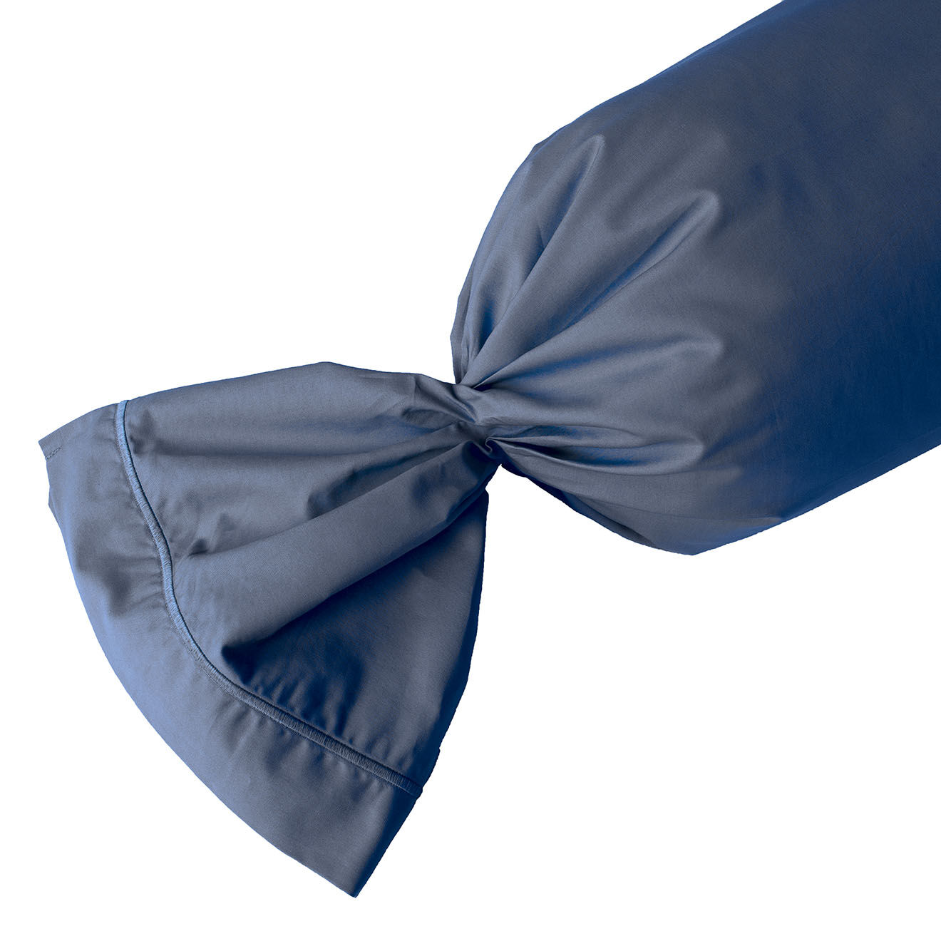 United by PDC Taie de traversin 100% Satin de coton bleu jean