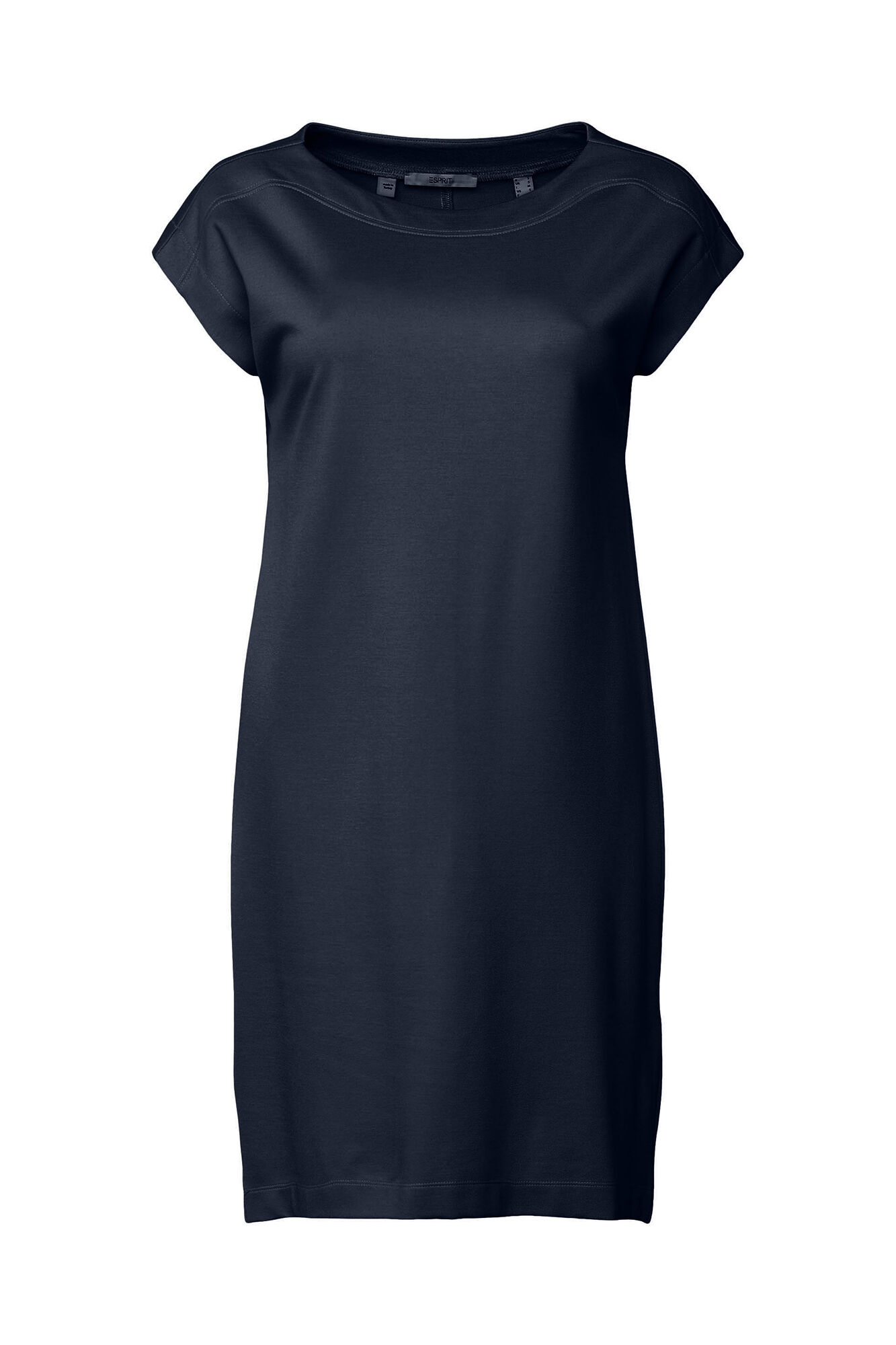 Vestido curto de moletom de cor única - Azul marinho