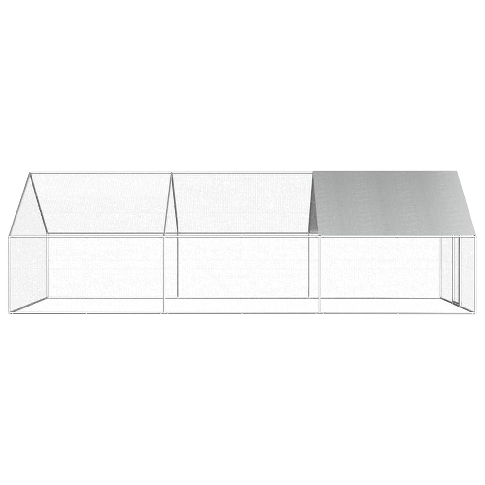 Poulailler d'extérieur 2,75 x 6 x 1,92 m acier galvanisé toit en pe