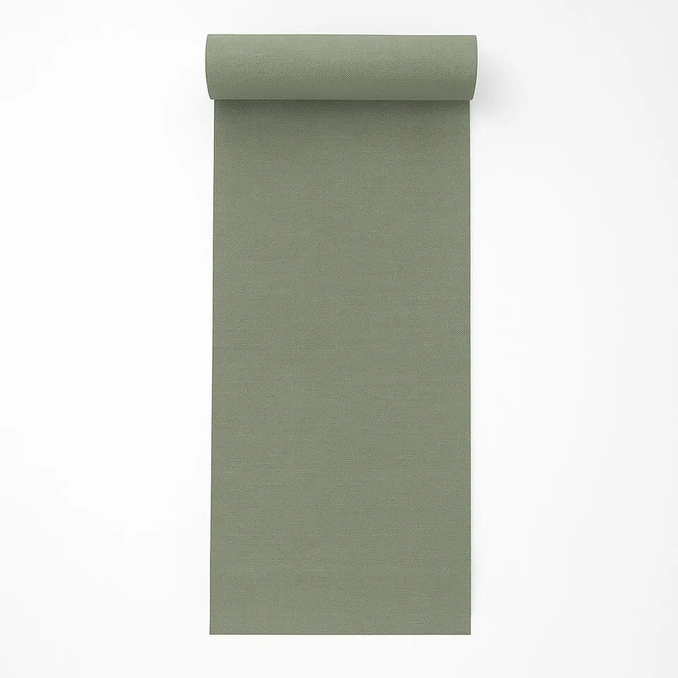 Dutch Wallcoverings Vliesbehang Linen & Textures uni - groen - 10,05m x 53cm