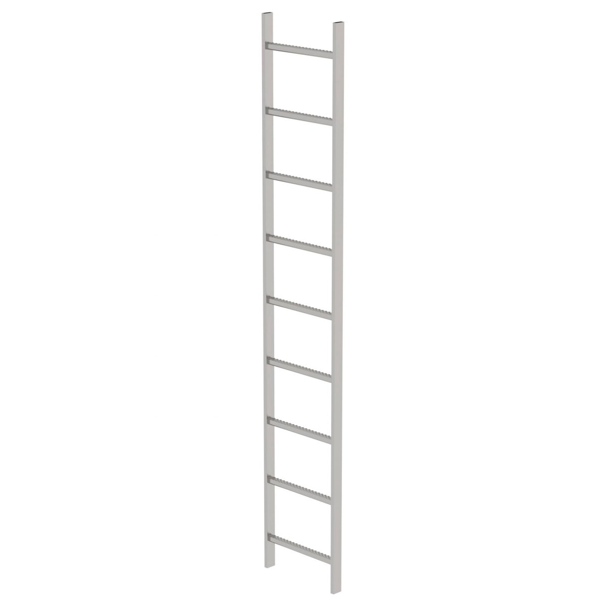 MUNK roestvrijstalen schachtladder, 400 mm breed, 9 sporten, 2,52 m lang