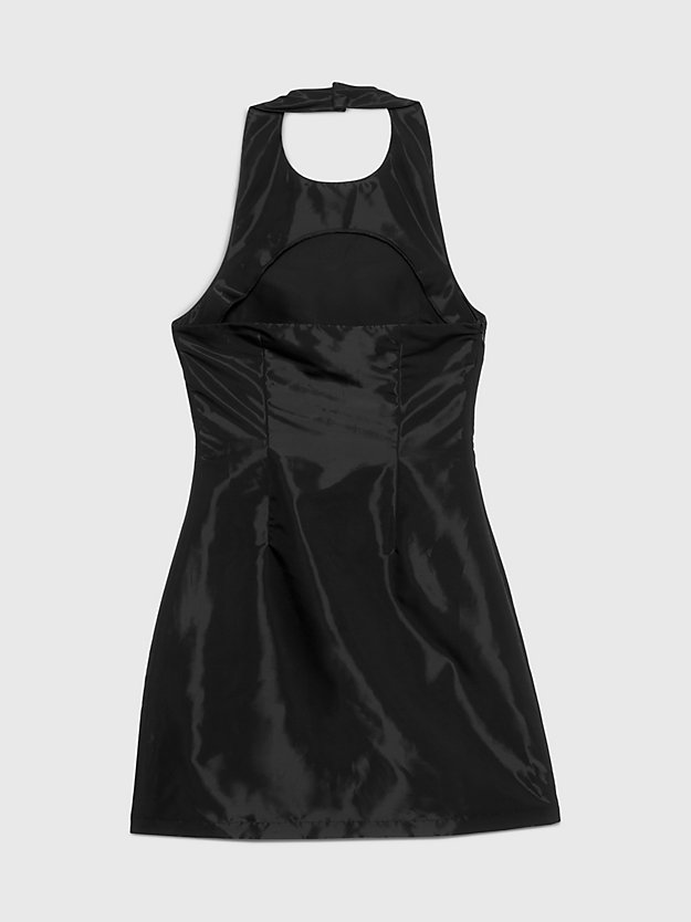Vestido envelope com decote halter
