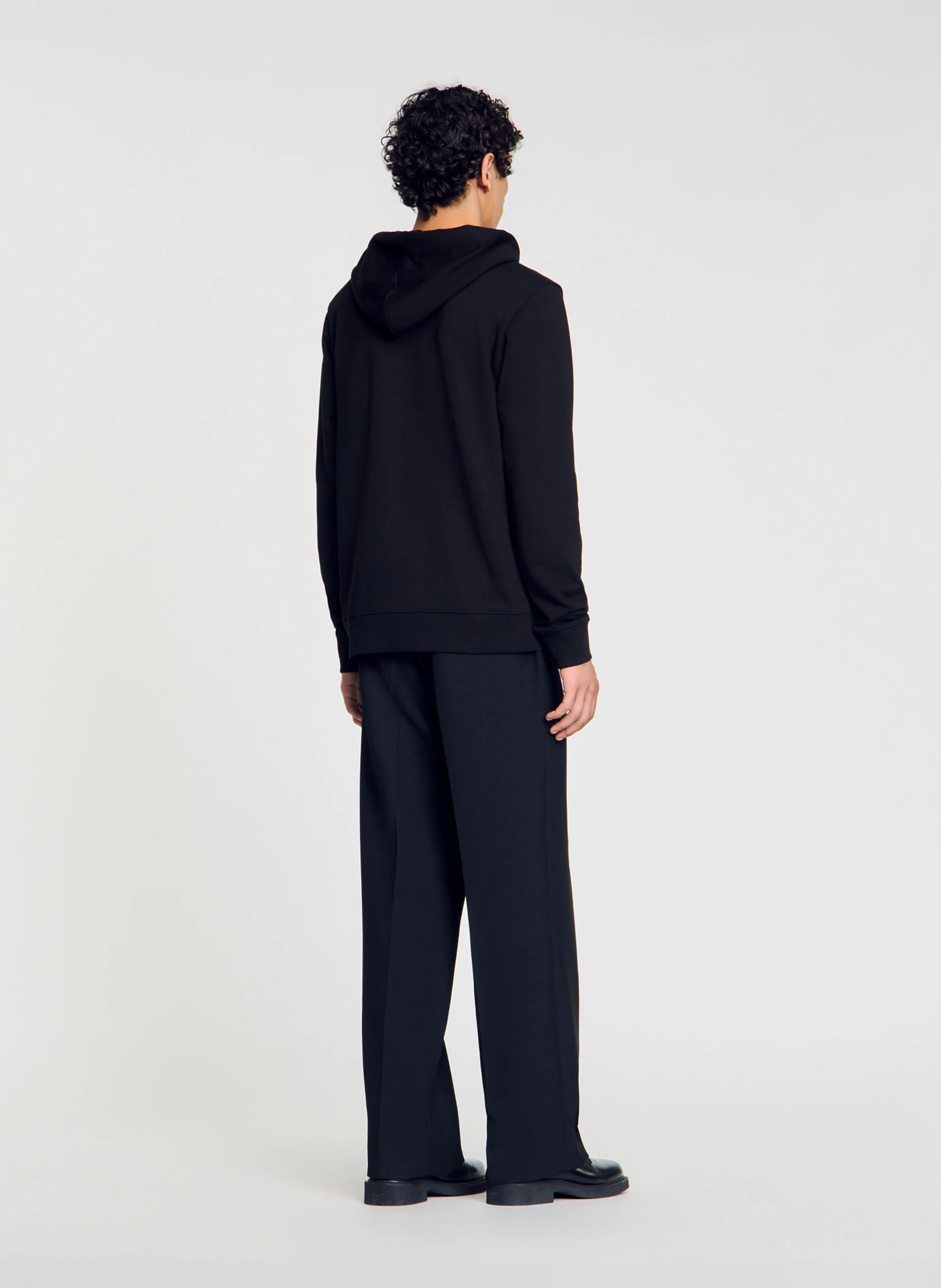Sweat droit en coton | Noir