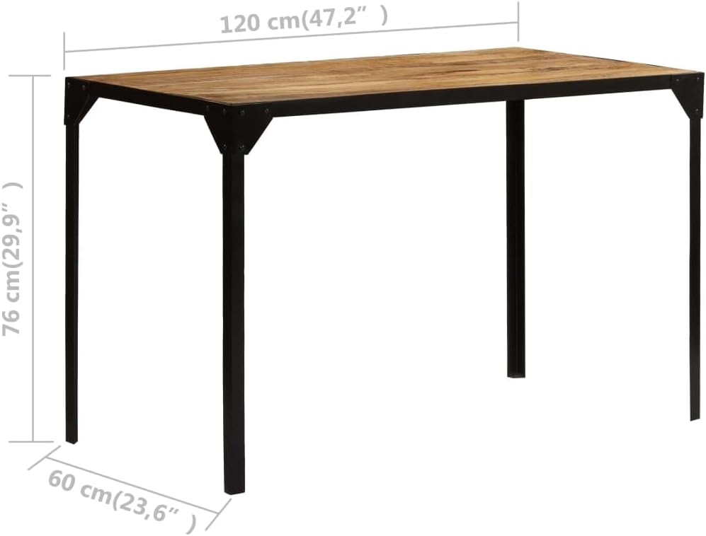 Outdoor-Möbel-Esstisch Massiv Rough Mange Holz und Stahl 120 cm-Möbel