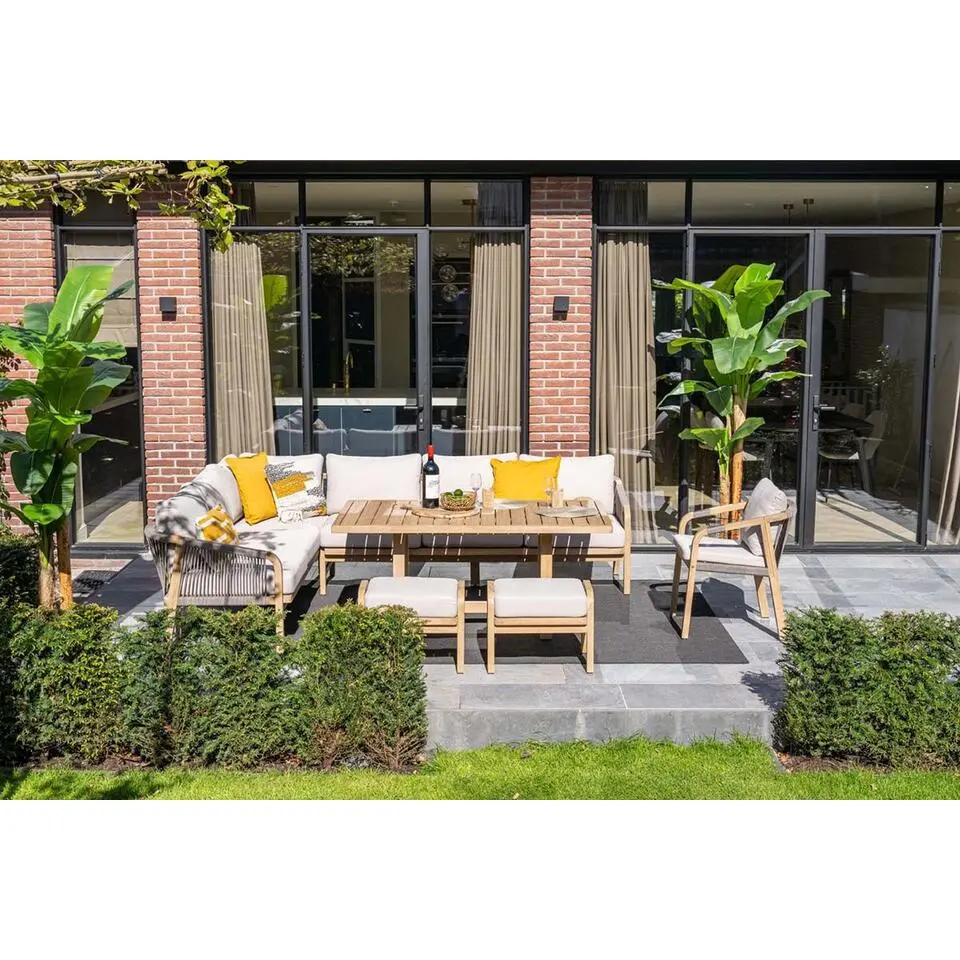 Santos dining fauteuil - acaciahout met white wash - taupe - sand