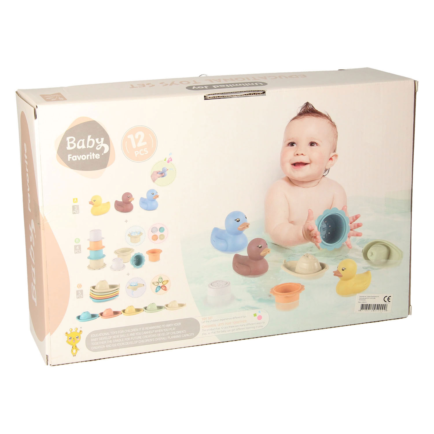 Set Badspeelgoed Pastel, 12dlg.