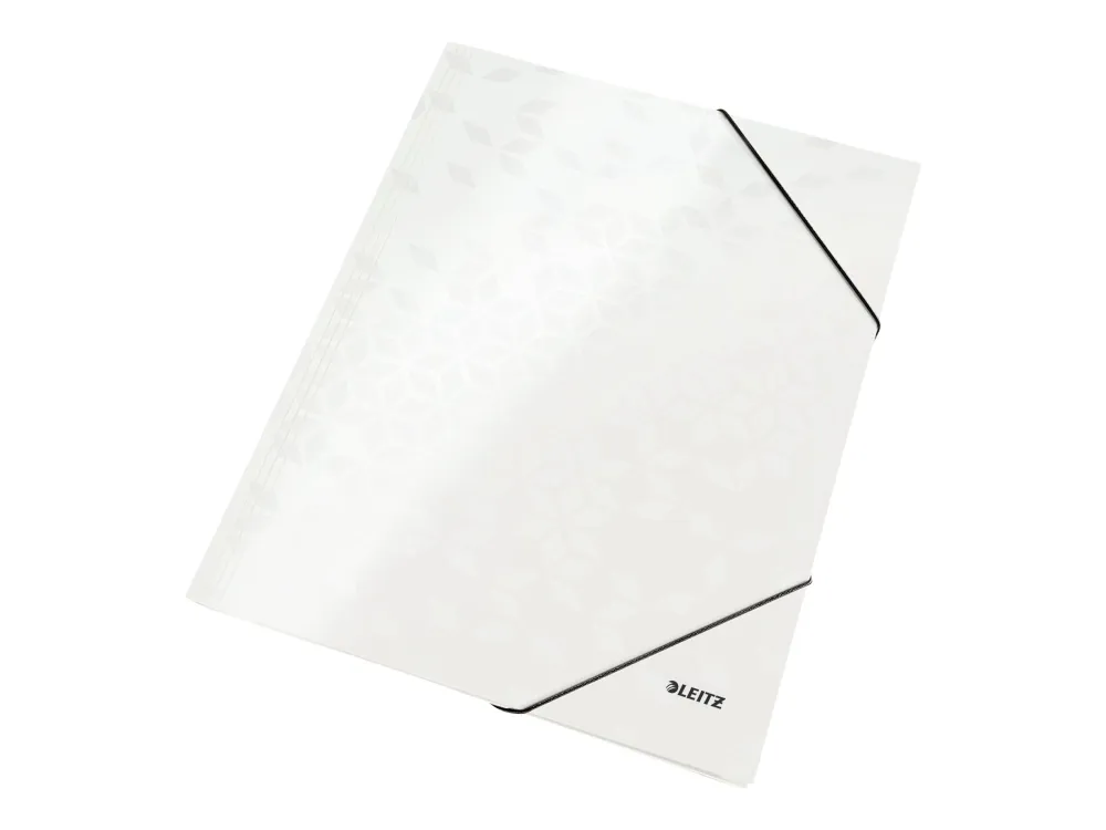 Elastikmappe A4 Leitz WOW - 3-folds mappe - blank perle hvid (stk.)