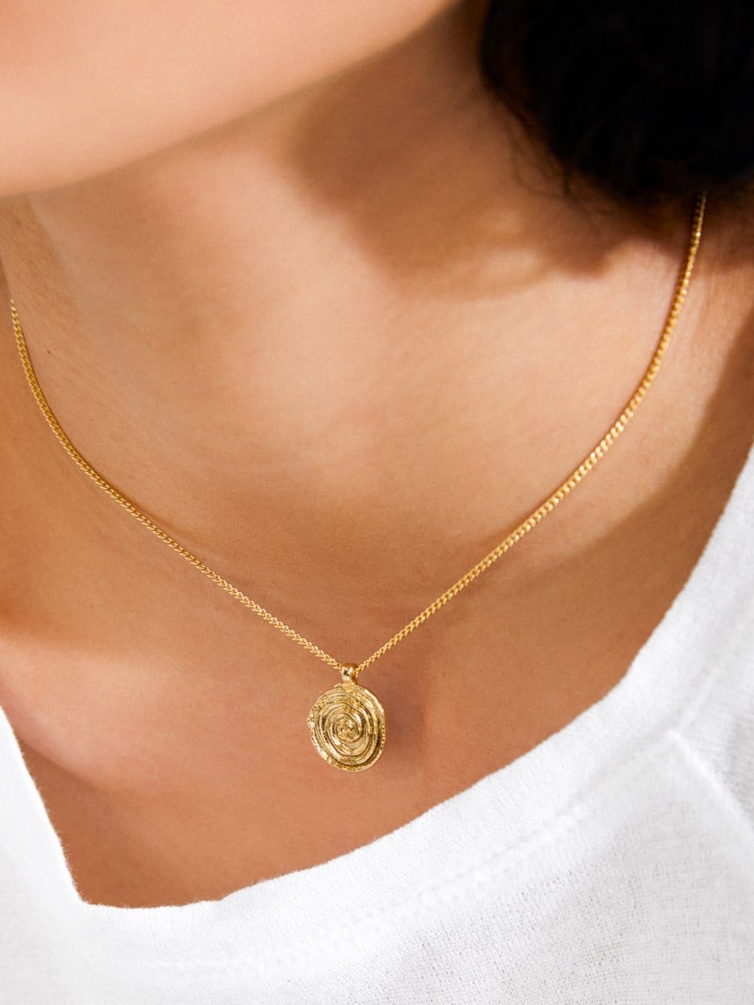 Air Coin Necklace Old Gold