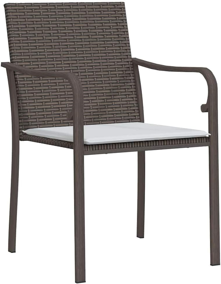 Garten Essgruppe 7-teilig, Braun Poly Rattan, UV-beständig, mit 6 Stühlen & Tisch, für Terrasse, Balkon & Outdoor-Bereich, langlebiges Gartenmöbel-Set
