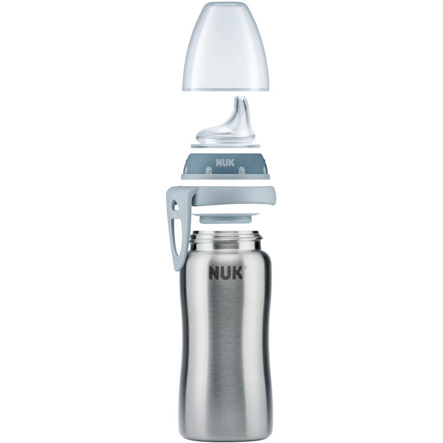 NUK Trinkflasche Active Cup blau aus Edelstahl ab 12. Monate