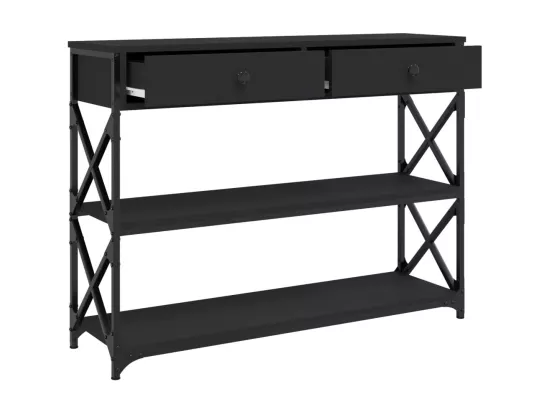 Table console noir 100x28x75 cm bois d'ingénierie