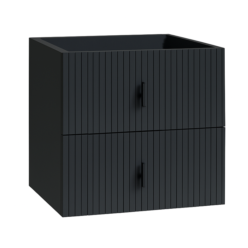 Muebles Raya onderkast ribbelfront 60cm met 2 softclose lades antraciet mat