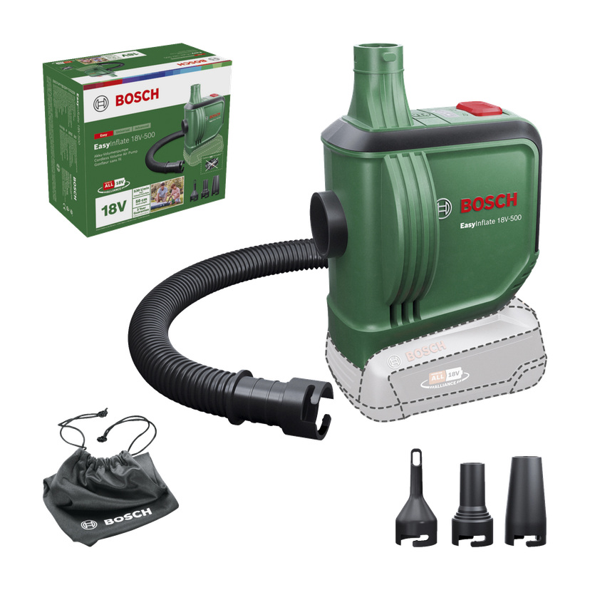 Batteridrevet luftpumpe 18 V 530 l/min