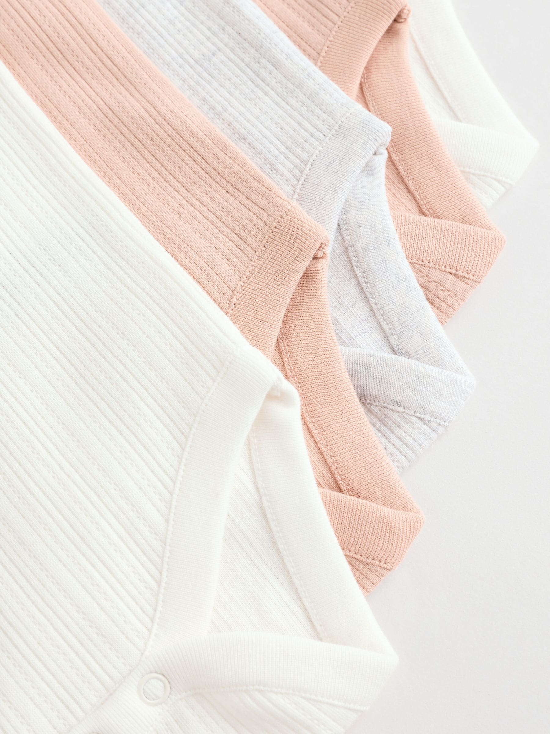 Roze - 5 Pack Vest Pointelle Baby Bodysuits