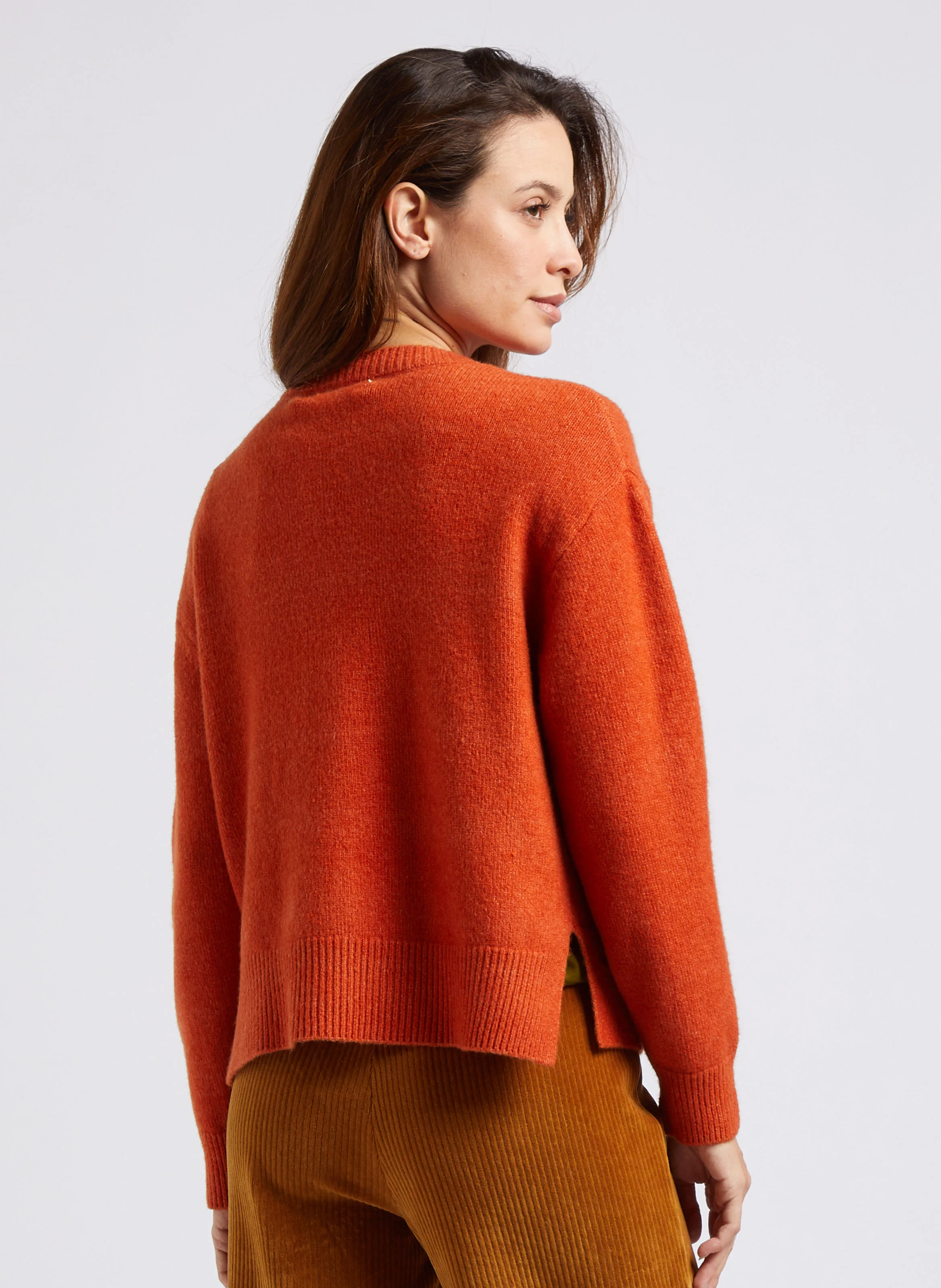 Gilet ample à col V | Orange