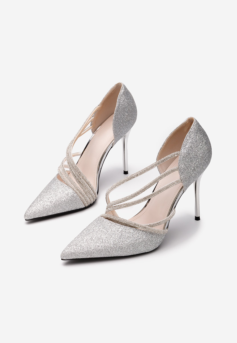 Chaussures à talon fin argent Gassie
