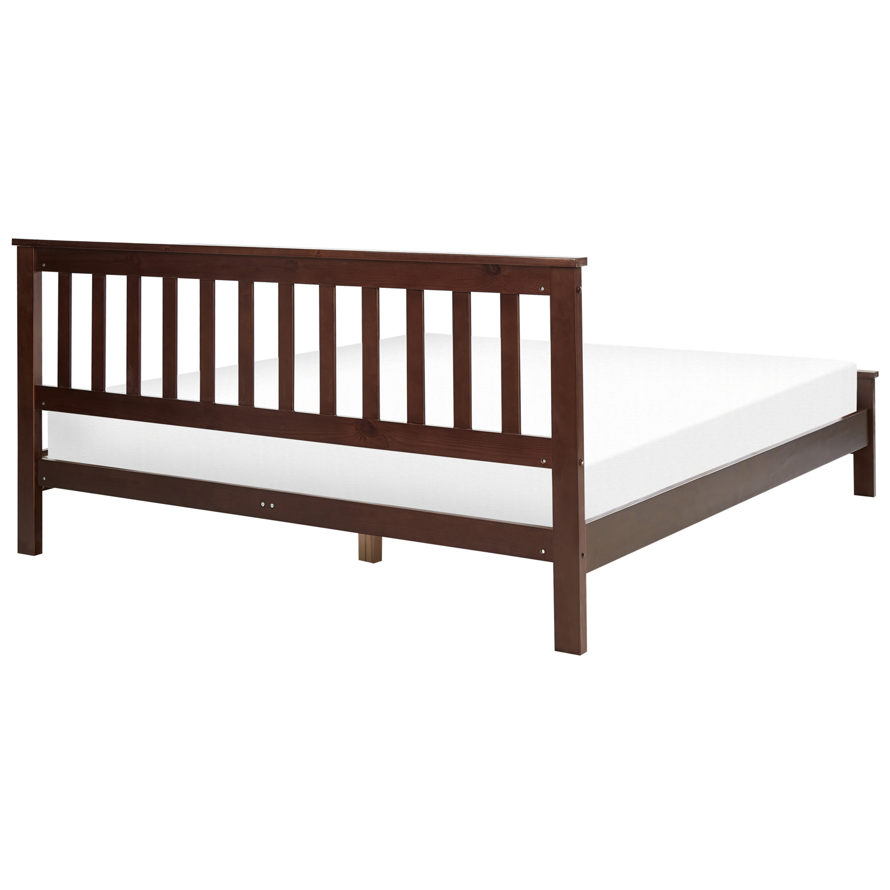 Beliani-MAYENNE -Tweepersoonsbed-Donkerbruin-160 x 200 cm-Dennenhout