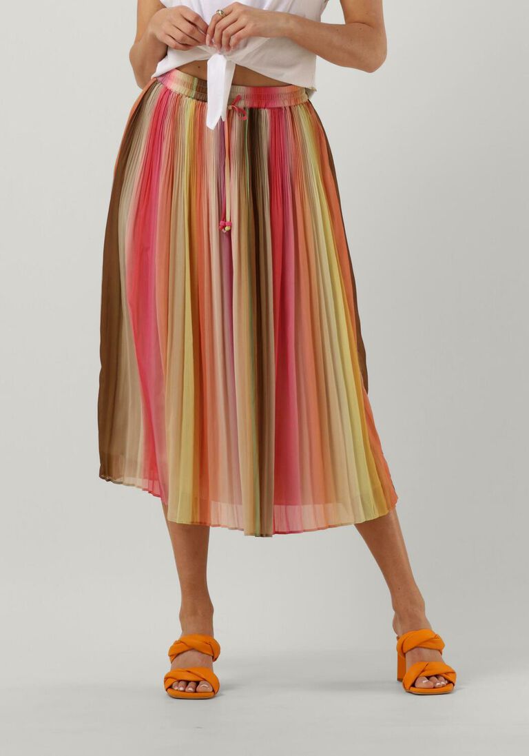 SCOTCH & SODA multi scotch & soda pliss&eacute; rok pleated chiffon midi skirt