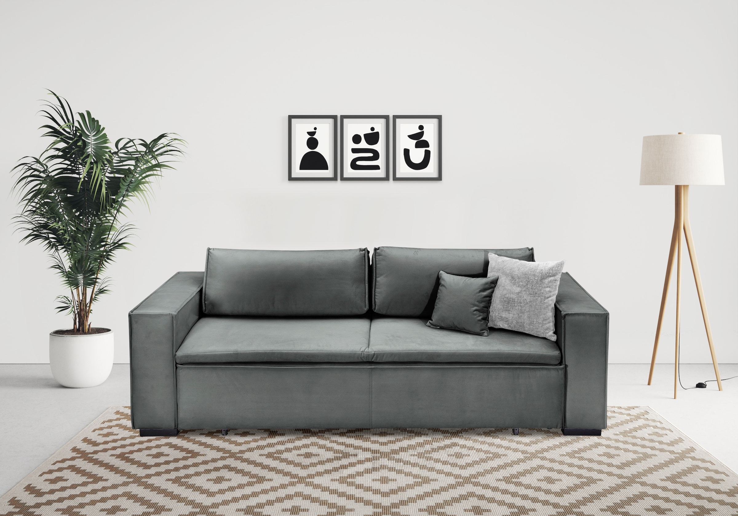 INOSIGN Schlafsofa »Manhattan« mit Boxspringaufbau, Bettfunktion & Bettkasten, Dauerschlafsofa
