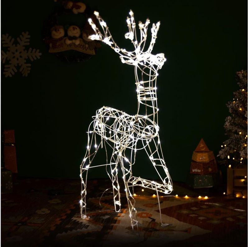 Brilagi - LED Buiten Kerstdecoratie - 120 cm - 3,6W - IP44 - Rendier - Warm Wit