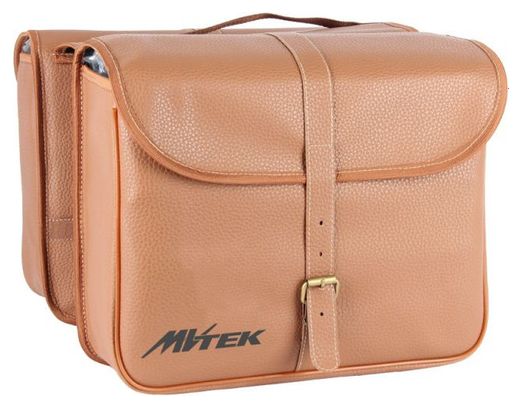 PAIRE SACOCHES PORTE BAGAGE SIMI/CUIR CITY VINTAGE MARON 34x27x12 cm.