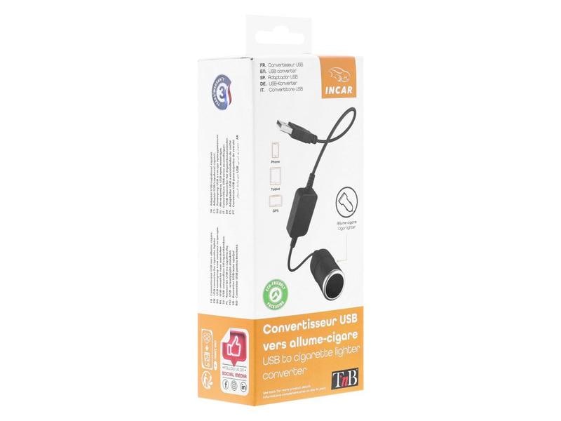 T`nB Adapter TNB USB-A auf Zigarettenanzünder Adapter Konverter von USB-Stecker auf Zigarettenanzünder-Buchse